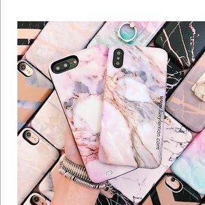 LUXY LEMON CHARGING PHONE CASE PASTEL CANYONMARBLE